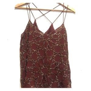 Embellished maroon top!